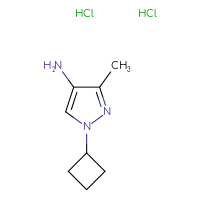 Chemical structure of 1-cyclobutyl-3-methyl-1H-pyrazol-4-amine dihydrochloride - CSSB00103148891