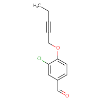 Chemical structure of 3-chloro-4-(pent-2-yn-1-yloxy)benzaldehyde - CSSB00158875686