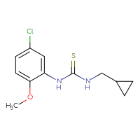 Chemical structure of 1-(5-chloro-2-methoxyphenyl)-3-(cyclopropylmethyl)thiourea - CSSB01999084793