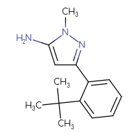 Chemical structure of 3-(2-tert-butylphenyl)-1-methyl-1H-pyrazol-5-amine - CSSB00001700981