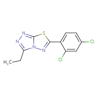Chemical structure of 6-(2,4-dichlorophenyl)-3-ethyl-[1,2,4]triazolo[3,4-b][1,3,4]thiadiazole - CSSB00121637615