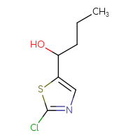 Chemical structure of 1-(2-chloro-1,3-thiazol-5-yl)butan-1-ol - CSSB21246464632