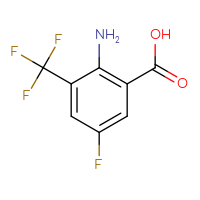Chemical structure of 2-amino-5-fluoro-3-(trifluoromethyl)benzoic acid - CSSB00011822323