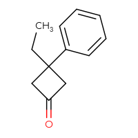 Chemical structure of 3-ethyl-3-phenylcyclobutan-1-one - CSSB00010635967