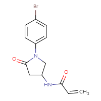 Chemical structure of N-[1-(4-bromophenyl)-5-oxopyrrolidin-3-yl]prop-2-enamide - CSSB21332163873