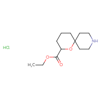 Chemical structure of ethyl 1-oxa-9-azaspiro[5.5]undecane-2-carboxylate hydrochloride - CSSB21043417721