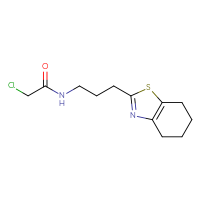 Chemical structure of 2-chloro-N-[3-(4,5,6,7-tetrahydro-1,3-benzothiazol-2-yl)propyl]acetamide - CSSB01999141822