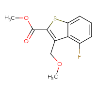 Chemical structure of methyl 4-fluoro-3-(methoxymethyl)-1-benzothiophene-2-carboxylate - CSSB01998188707