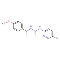 Chemical structure of 1-(5-bromopyridin-2-yl)-3-(4-methoxybenzoyl)thiourea - CSSB00121706280
