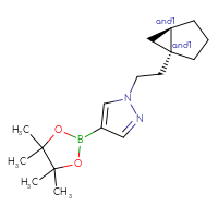 Chemical structure of rac-1-{2-[(1R,5S)-bicyclo[3.1.0]hexan-1-yl]ethyl}-4-(4,4,5,5-tetramethyl-1,3,2-dioxaborolan-2-yl)-1H-pyrazole - CSSB02143528877