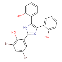 Chemical structure of 2-[4,5-bis(2-hydroxyphenyl)-1H-imidazol-2-yl]-4,6-dibromophenol - CSSB21531616484