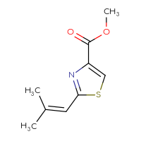 Chemical structure of methyl 2-(2-methylprop-1-en-1-yl)-1,3-thiazole-4-carboxylate - CSSB03990066298