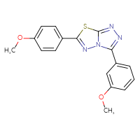 Chemical structure of 3-(3-methoxyphenyl)-6-(4-methoxyphenyl)-[1,2,4]triazolo[3,4-b][1,3,4]thiadiazole - CSSB00121618517