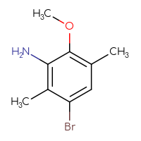 Chemical structure of 3-bromo-6-methoxy-2,5-dimethylaniline - CSSB00013280427