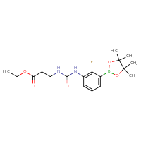 Chemical structure of ethyl 3-({[2-fluoro-3-(4,4,5,5-tetramethyl-1,3,2-dioxaborolan-2-yl)phenyl]carbamoyl}amino)propanoate - CSSB21332122333