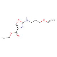 Chemical structure of ethyl 2-{[3-(ethenyloxy)propyl]amino}-1,3-oxazole-4-carboxylate - CSSB15033492738