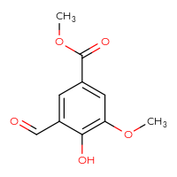 Chemical structure of methyl 3-formyl-4-hydroxy-5-methoxybenzoate - CSSB00010663810