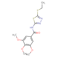 Chemical structure of N-[5-(ethylsulfanyl)-1,3,4-thiadiazol-2-yl]-3,4,5-trimethoxybenzamide - CSSB00026244548