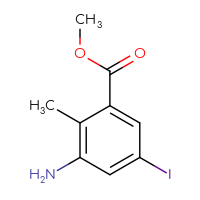 Chemical structure of methyl 3-amino-5-iodo-2-methylbenzoate - CSSB00020895469