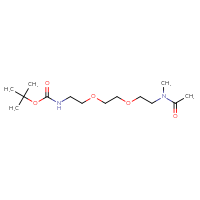 Chemical structure of tert-butyl N-(2-{2-[2-(N-methylacetamido)ethoxy]ethoxy}ethyl)carbamate - CSSB21123236981