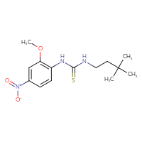 Chemical structure of 3-(3,3-dimethylbutyl)-1-(2-methoxy-4-nitrophenyl)thiourea - CSSB21432495400