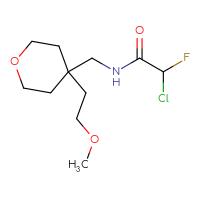 Chemical structure of 2-chloro-2-fluoro-N-{[4-(2-methoxyethyl)oxan-4-yl]methyl}acetamide - CSSB21332055496