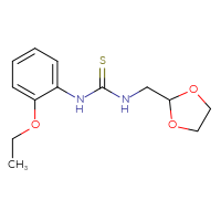 Chemical structure of 3-[(1,3-dioxolan-2-yl)methyl]-1-(2-ethoxyphenyl)thiourea - CSSB02277806868