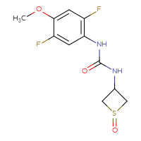 Chemical structure of 1-(2,5-difluoro-4-methoxyphenyl)-3-(1-oxo-1λ⁴-thietan-3-yl)urea - CSSB07511796362