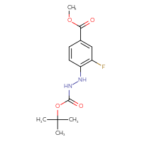 Chemical structure of methyl 4-({[(tert-butoxy)carbonyl]amino}amino)-3-fluorobenzoate - CSSB21331811977