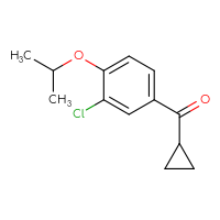 Chemical structure of [3-chloro-4-(propan-2-yloxy)phenyl](cyclopropyl)methanone - CSSB00010306637
