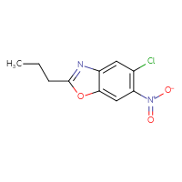 Chemical structure of 5-chloro-6-nitro-2-propyl-1,3-benzoxazole - CSSB00010167107