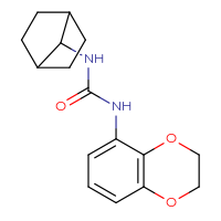 Chemical structure of 3-{bicyclo[2.2.1]heptan-7-yl}-1-(2,3-dihydro-1,4-benzodioxin-5-yl)urea - CSSB15364001327