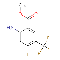 Chemical structure of methyl 2-amino-4-fluoro-5-(trifluoromethyl)benzoate - CSSB00021229269