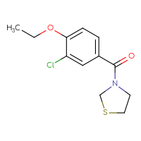 Chemical structure of 3-(3-chloro-4-ethoxybenzoyl)-1,3-thiazolidine - CSSB06855685587