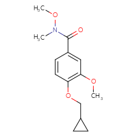 Chemical structure of 4-(cyclopropylmethoxy)-N,3-dimethoxy-N-methylbenzamide - CSSB21151591734