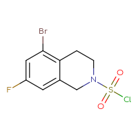 Chemical structure of 5-bromo-7-fluoro-1,2,3,4-tetrahydroisoquinoline-2-sulfonyl chloride - CSSB14959847506