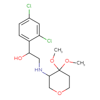 Chemical structure of 1-(2,4-dichlorophenyl)-2-[(4,4-dimethoxyoxan-3-yl)amino]ethan-1-ol - CSSS00152221753