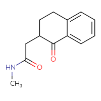 Chemical structure of N-methyl-2-(1-oxo-1,2,3,4-tetrahydronaphthalen-2-yl)acetamide - CSSB02268884491
