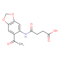 Chemical structure of 3-[(6-acetyl-2H-1,3-benzodioxol-5-yl)carbamoyl]propanoic acid - CSSB00048946618