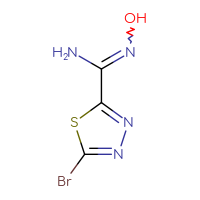 Chemical structure of 5-bromo-N'-hydroxy-1,3,4-thiadiazole-2-carboximidamide - CSSB00133013788