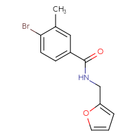 Chemical structure of 4-bromo-N-[(furan-2-yl)methyl]-3-methylbenzamide - CSSB00006010840