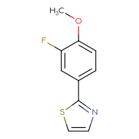 Chemical structure of 2-(3-fluoro-4-methoxyphenyl)-1,3-thiazole - CSSB00010225211
