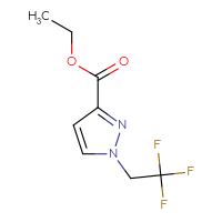 Chemical structure of ethyl 1-(2,2,2-trifluoroethyl)-1H-pyrazole-3-carboxylate - CSSB00015196606