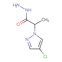 Chemical structure of 2-(4-chloro-1H-pyrazol-1-yl)propanehydrazide - CSSB00011406214