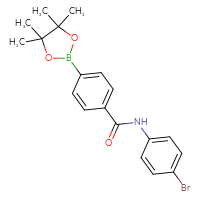 Chemical structure of N-(4-bromophenyl)-4-(4,4,5,5-tetramethyl-1,3,2-dioxaborolan-2-yl)benzamide - CSSB06741698537