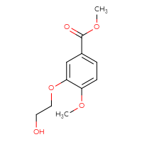 Chemical structure of methyl 3-(2-hydroxyethoxy)-4-methoxybenzoate - CSSB00000054069