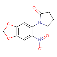 Chemical structure of 1-(6-nitro-2H-1,3-benzodioxol-5-yl)pyrrolidin-2-one - CSSB00020600513