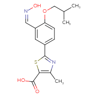 Chemical structure of 2-{3-[(Z)-(hydroxyimino)methyl]-4-(2-methylpropoxy)phenyl}-4-methyl-1,3-thiazole-5-carboxylic acid - CSSB00102513925