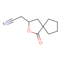 Chemical structure of 2-{1-oxo-2-oxaspiro[4.4]nonan-3-yl}acetonitrile - CSSB21224761908