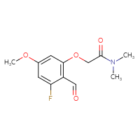 Chemical structure of 2-(3-fluoro-2-formyl-5-methoxyphenoxy)-N,N-dimethylacetamide - CSSB21331802875